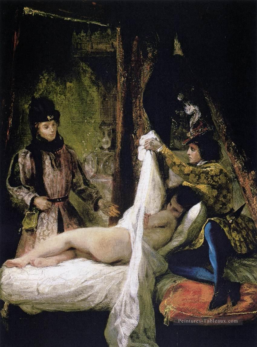 Louis dOrleans montrant sa maîtresse romantique Eugène Delacroix Peintures à l'huile